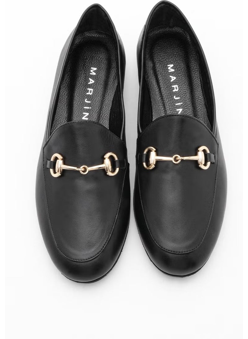 MARJIN Margin Women's Genuine Leather Chain Loafer Casual Shoes Tanle - Image 2